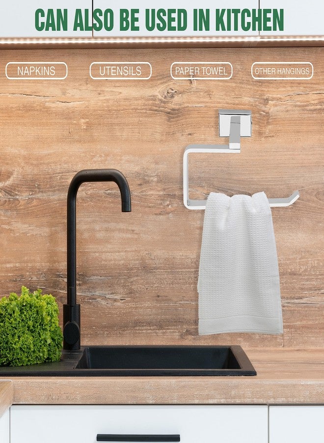 GLOXY Premium SS304 Stainless Steel Napkin Holder - Wall-Mounted Deco Towel Hanger for Bathroom, Kitchen, Wash Basin, Toilet - Modern Home Décor Accessory - Image 3